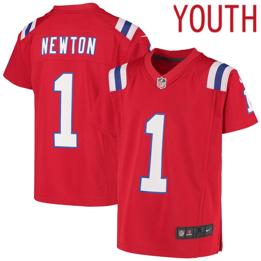 Youth New England Patriots 1 Cam Newton Nike Red Team Game NFL Jersey